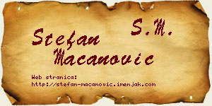 Stefan Macanović vizit kartica